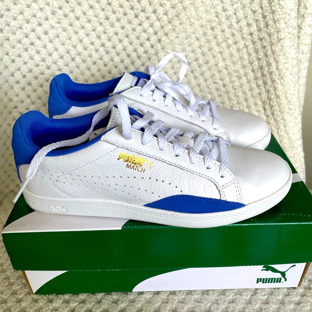 Puma match white w royal blue size 7.5
